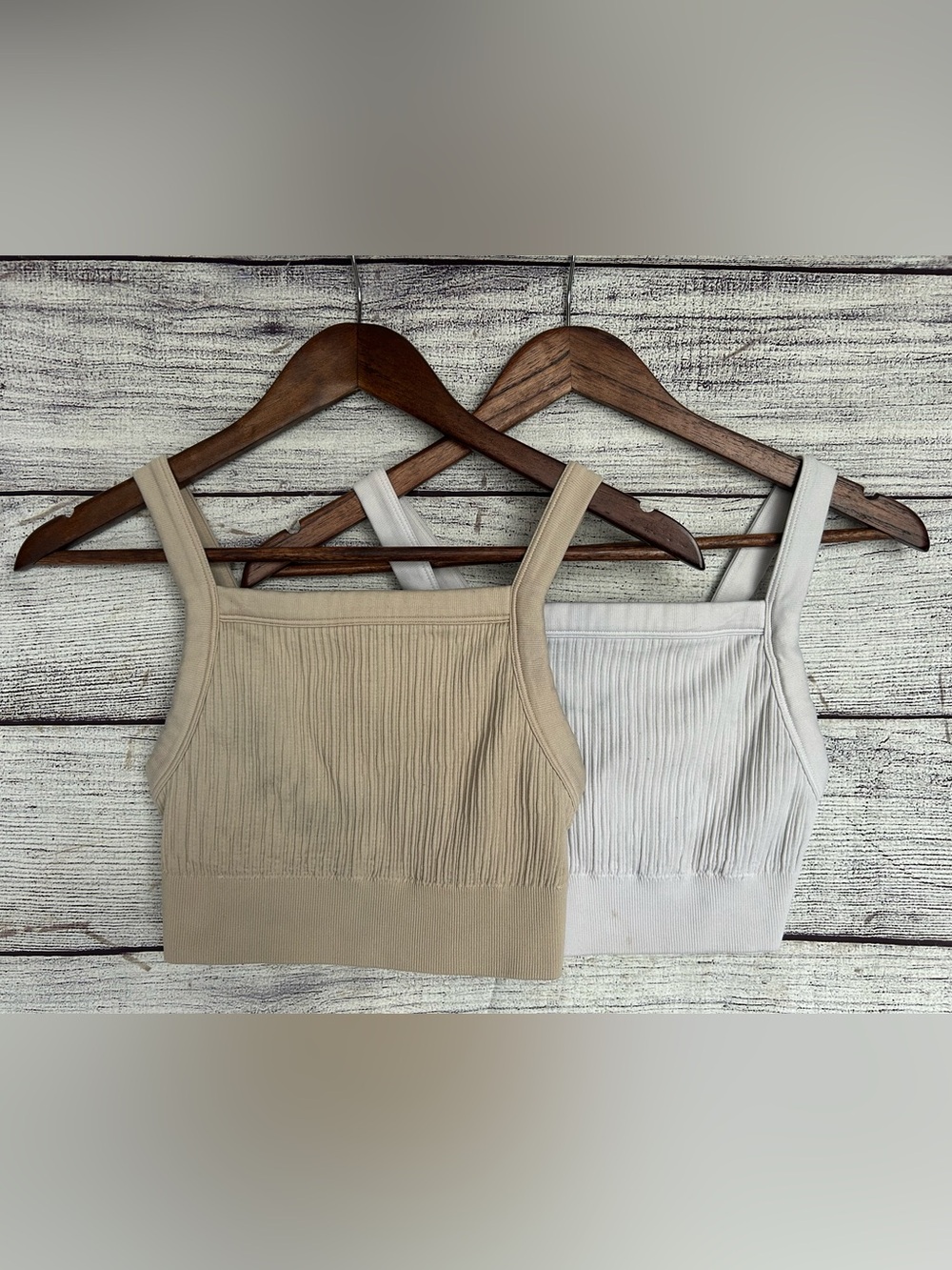 Aerie tan and white bralette bra top tank bundle size medium